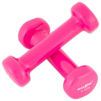 MAXXIVA Hantelset Kurzhanteln Vinyl Stahlkern Fausthanteln Gymnastikhanteln Sport Krafttraining Fitness Gewicht Farbe wählbar (Pink (2 x 0,5 kg))