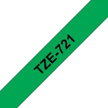 Brother TZe-721 laminiert schwarz auf grün 0,9cm x 8m