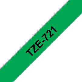 Brother TZe-721 laminiert schwarz auf grün 0,9cm x 8m