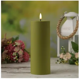 Deluxe Homeart MIA LED Stumpenkerze 20 cm 7,5 cm grün