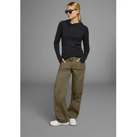 KangaROOS Kapuzenpullover Zopf-Strick-Design Grau/Schwarz 48/50