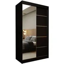 masseno Schwebetürenschrank MIRELLA 120 x 216 x 61 cm Schwarz
