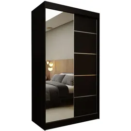 masseno Schwebetürenschrank MIRELLA 120 x 216 x 61 cm Schwarz