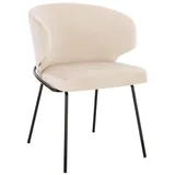 Home Deluxe - Polsterstuhl Amara- 5 Stück, Farbe: Samt Beige - Weiche Polsterung, Bis 120 Kg Belastbar I Küchenstuhl Speisestühle Esszimmerstühle Stuhl Polsterstuhl Esszimmerstuhl Esszimmerstühle