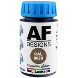 Alex Flittner Designs Lackstift RAL 8028 TERRABRAUN seidenmatt 50ml Holz Metall Möbel Bad Retuschierlack Reparaturlack