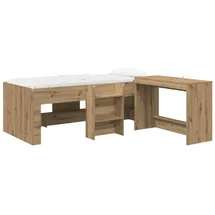 vidaXL Hochbett mit Schreibtisch für Kinder 2 Stk. 90 x 200 cm Eiche artisan