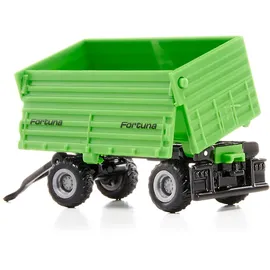 Siku 1606 - Traktor mit Fortuna 2-Achs Anhänger Grün