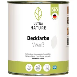 ULTRA NATURE Deckfarbe für Innen und Außen, 0,75-2,5L, UV-Schutz, Wetterschutz, verschiedene Farben