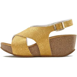 LASCANA Sandalette Keilabsatz und Korkfußbett gelb