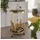 FineBuy Servierwagen Gold Beistelltisch auf Rollen Glas Speisewagen Rund Ø 45 cm