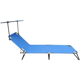 VCM Gartenliege 185 x 55 x 24 cm blau klappbar