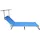 VCM Gartenliege 185 x 55 x 24 cm blau klappbar
