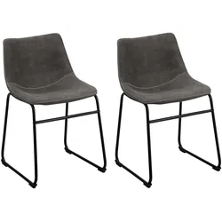 Esszimmerstuhl 2er Set BATAVIA Dunkelgrau