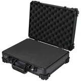 HMF 15502-02 Transportkoffer mit Rasterschaumstoff, Universalkoffer, 39 x 29 x 12 cm, Schwarz