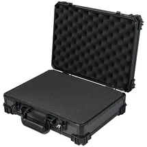 HMF 15502-02 Transportkoffer mit Rasterschaumstoff, Universalkoffer, 39 x 29 x 12 cm, Schwarz
