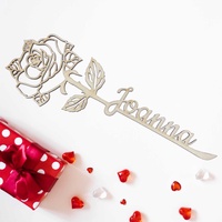 FOTOFOL personalisierte Rose aus Holz mit Wunschname - Geschenk Muttertag - Holzdeko - Geschenkidee