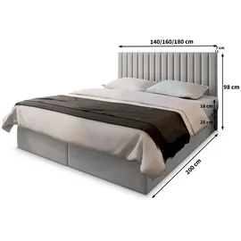 masseno Boxbett mit Bettkasten ¦ beige ¦ Maße (cm): B: 180 H: 98