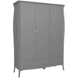 VCM ebuy24 Kleiderschrank 2 Schubladen 3 Türen Grau,