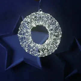 MARELIDA LED Lichtkranz Türkranz Weihnachtskranz 30cm 400LED 8 Modi Timer Außen
