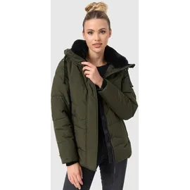 Navahoo Damen, Winterjacke mit Kapuze und abnehmbaren Kunstfell-Kragen Sag ja XIV Dark Olive Gr. XL - XL