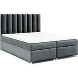Best For Home Boxspringbett mit Bettkasten Trinity K-10 Bonellfederkern inkl. Topper 180x200 Graphit