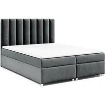 Best For Home Boxspringbett mit Bettkasten Trinity K-10 Bonellfederkern inkl. Topper 180x200 Graphit