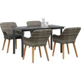 vidaXL Garten Essgruppe 5-tlg. Grau