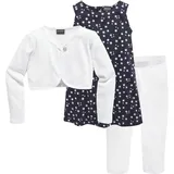 Kidsworld Bolero, Kleid & Leggings in marine-gemustert-weiß | Gr.: 92/98