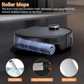 bpbdzz 27 Stück Zubehör für Mova Z60 Ultra Roller Complete Saugroboter, 1 Roller Wischtücher, 2 Hauptbürsten, 4 Filter, 6 Staubbeutel, 6 Seitenbürsten, 6 Flach-duftstein, 1 Reinigungsbürste