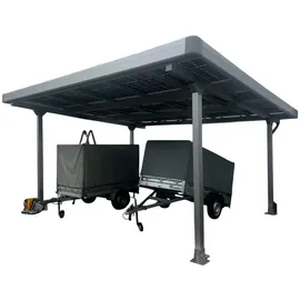 trendy home Doppelcarport 5,75 x 5,00 m silber inkl. Regenrinne