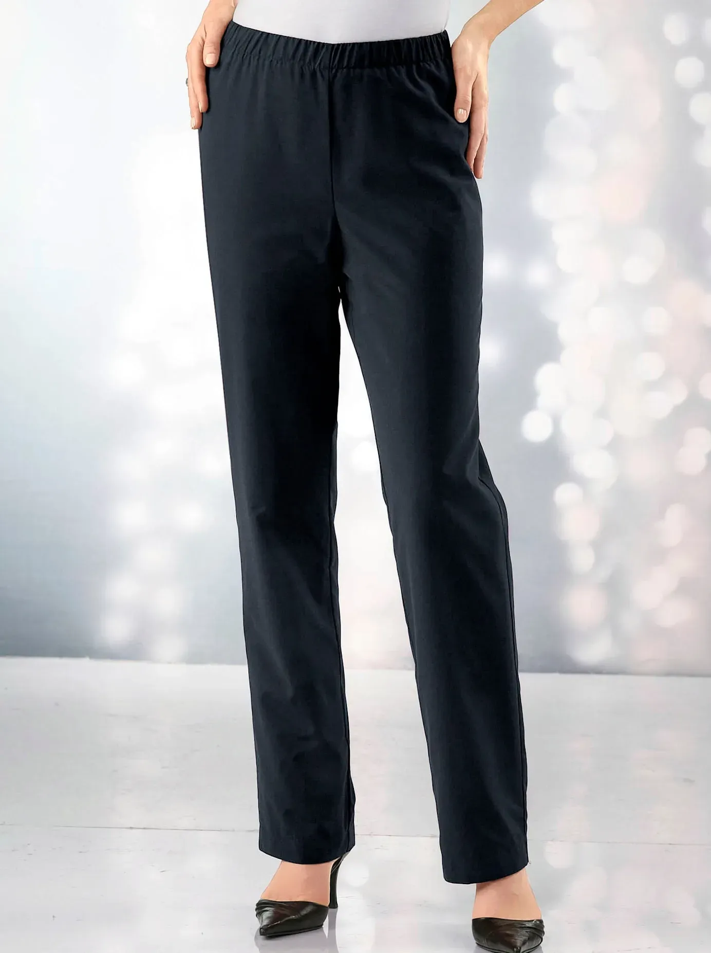 Thermohose CLASSIC BASICS, Damen, Gr. 28, Kurzgrößen, schwarz, 100% Polyester, unifarben, lang, Hosen Thermohose