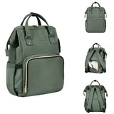 KIKKABOO Wickeltasche Siena, Rucksack, Wickelunterlage, Grifflänge einstellbar tannengrün