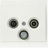 Kopp 916101081 Malta Antennensteckdose mit DREI Ausgängen, TV/RF/SAT, Einzel-