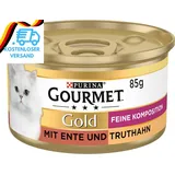 Gourmet PURINA GOURMET Gold Feine Komposition Katzenfutter Nass, Mit Ente Und Tr
