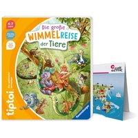 Ravensburger tiptoi Buch - Die große Wimmelreise der Tiere + Kinder Weltkarte | 4-7 Jahre