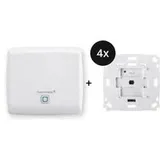 Homematic IP Access Point + Rollladenaktor für Markenschalter 4er-Set - Markisensteuerung