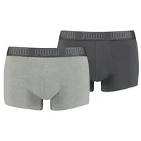 Puma Basic Boxershorts dark grey melange/black M 2er Pack