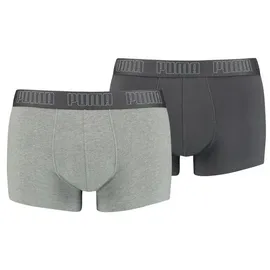 Puma Basic Boxershorts dark grey melange/black M 2er Pack