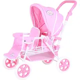 Knorrtoys 16638 - Zwillingspuppenwagen Big Twin - Princess White Rose