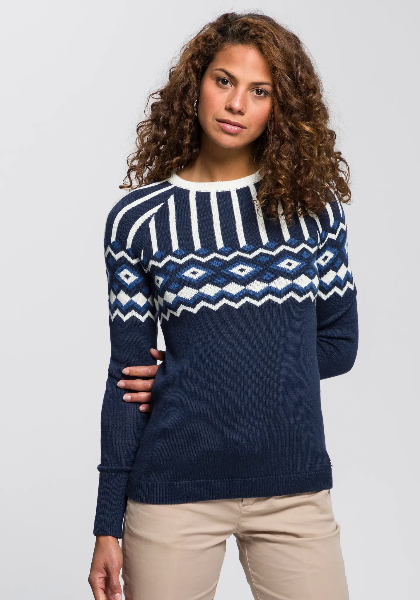 AJC Jacquardpullover, mit Norwegermuster in verschiedenen Farbvarianten AJC marine-hellblau-offwhite 44/46 (L)