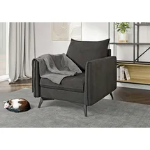s-style möbel Sessel Azalea Luxusmikrofaser 70 x 80 x 90 cm Grau