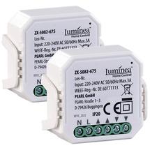 Luminea Home Control 2er-Set WLAN-Unterputzmodule für smarte Rollladen, App & Sprachbefehl