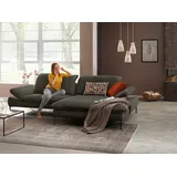 W.Schillig Ecksofa enjoy&MORE, Designsofa, elegant und bequem, L-Form, Sitztiefenverstellung, Füße schwarz pulverbeschichtet, Breite 294 cm grün