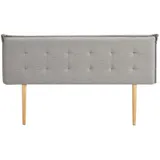 Idimex Kopfteil ZELOX mit Holzbeinen 160 cm in Grau - gepolsterte Bettrückwand für Doppelbetten, Headboard mit hochwertigem Stoffbezug & gestepptem Look