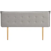 Idimex Kopfteil ZELOX mit Holzbeinen 160 cm in Grau - gepolsterte Bettrückwand für Doppelbetten, Headboard mit hochwertigem Stoffbezug & gestepptem Look
