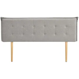 Idimex Kopfteil ZELOX mit Holzbeinen 160 cm in Grau - gepolsterte Bettrückwand für Doppelbetten, Headboard mit hochwertigem Stoffbezug & gestepptem Look