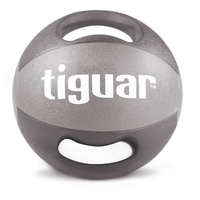 tiguar Medizinball mit Griffen 9 kg grau/rot Gewichte Bälle Krafttraining