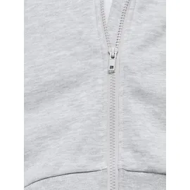 KIDS ONLY "KOGFAVE L/S ZIP HOOD SWT", Jungen, Gr. 134/140, grau (light grau melange), Sweatware, Obermaterial: 60% Baumwolle, 40% Polyester, unifarben, regular fit normal, Rippbündchen, Sweatjacken, mit leicht überschnittenen Schultern