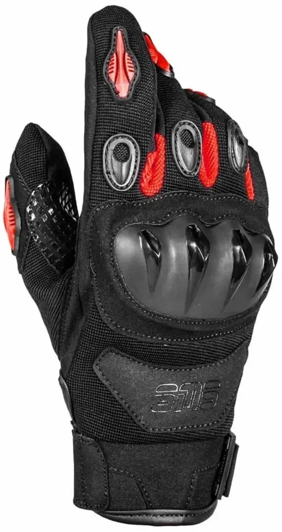 GMS Tiger Motorcycle Motorradhandschuhe, schwarz-rot, Größe 3XL für Männer