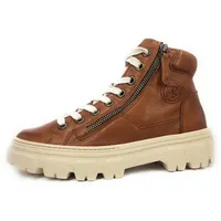 Paul Green Damen Hightop-Sneaker, Frauen High-Top Sneaker,Laufschuhe,schnürschuhe,schnürer,schnürstiefeletten,Mittelbraun (Cognac),38 EU / 5 UK - 38 EU